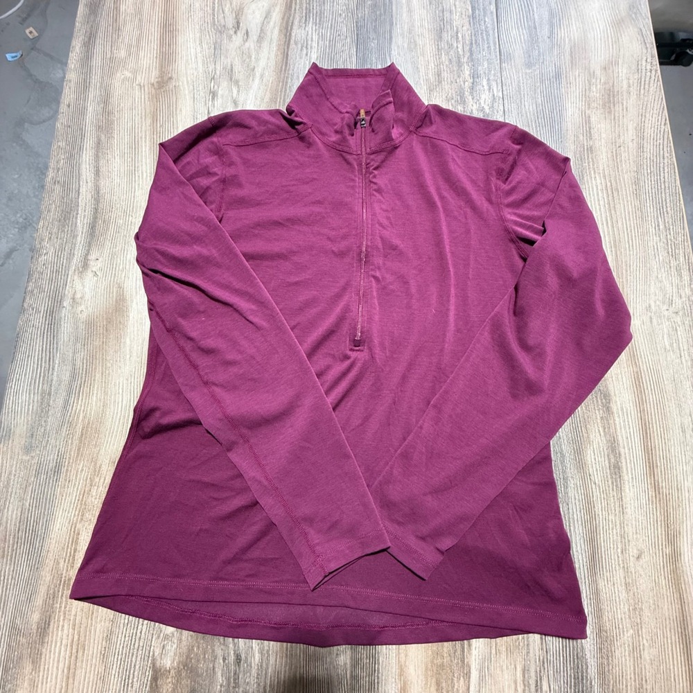 REI Quarter Zip Pullover Plum Burgundy UPF 50 Gorpcore